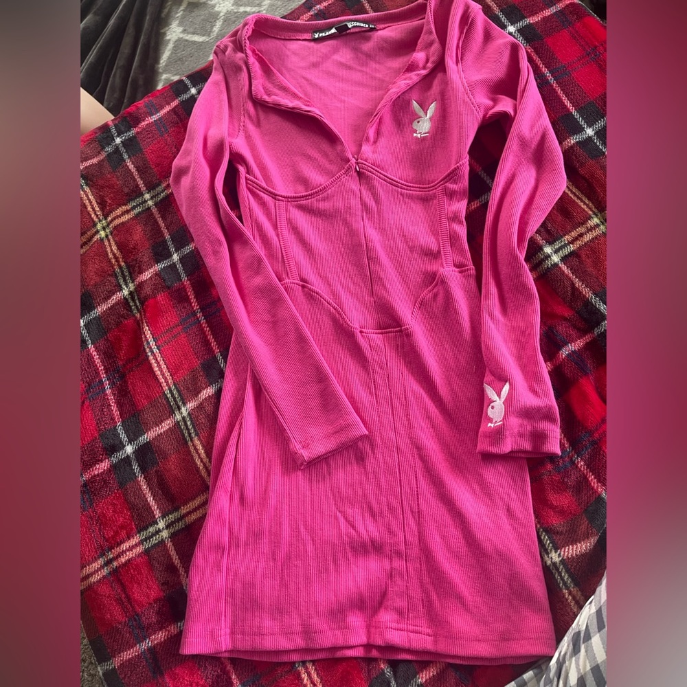 Playboy & MISSGUIDED corset ribbed dress.